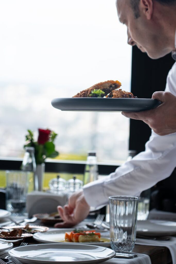 elegant dining experience with gourmet food 30729110